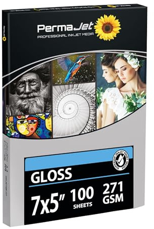 PermaJet Gloss 271gsm | 7 x 5 100 Sheets | Glossy Photo Inkjet Paper