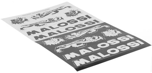 Aufkleberset MALOSSI schwarz/silber 12-teilig