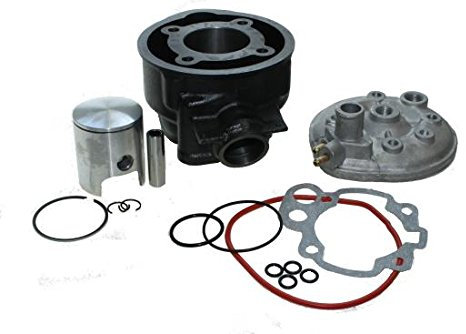 Kit pour cylindre 70 ccm - Inclus :Tête de cylindre - Culasse refroidie à l'eau pour les moteur Minarelli, AM 2, 3, 4, 5, 6, Aprilia RS, Beta RR 50, Malaguti XSM, Motorhispania Furia, Peugeot XP6