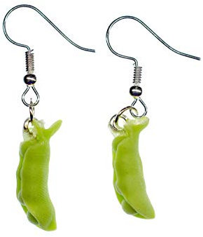 Miniblings Erbsen Ohrringe Hänger Erbsenschote Erbse Gemüse Koch Küche grün - Handmade Modeschmuck I Ohrhänger Ohrschmuck versilbert