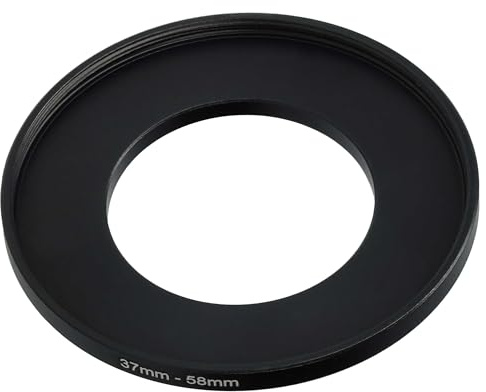 vhbw Step-Up-Ring Adapter von 37 mm auf 58 mm für Kamera Objektiv | Filteradapter, Metall, Schwarz