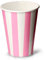 bar@drinkstuff Pink Striped Milkshake Paper Cups 12oz / 340ml, Sleeve of 50