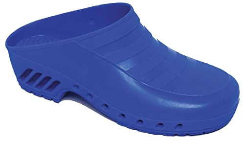 Gima - Zoccoli Professionali, Anatomici, Unisex, Antiscivolo, Antistatici, Tomaia Non Forata, Suola Forata, Colore Blu Elettrico, Misura 41 EU, 1 Paio