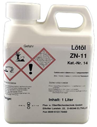 Flussmittel/Lötöl/Lötwasser ZN-11 1.000 ml, wässrig, gebrauchsfertig, speziell zum löten von Zink, Titanzink u. verzinkten Blechen
