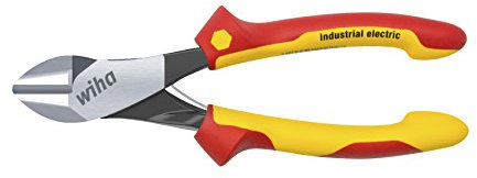 Wiha Alicates de corte diagonal de fuerza Industrial electric con DynamicJoint® con resorte de apertura conectable y desconectable 160 mm, 6 1/2 (40922)
