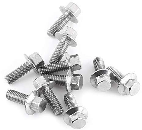 Akozon Esagonale Flangia Bullone 10pz M8 Acciaio Inossidabile SS304 Viti Flangiate con Esagono Incassato Viti a Testa Cilindrica (M8*16)