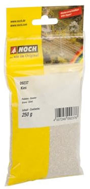 NOCH Kies, grob, für Modellbau mit Brauntönen, 250 g Beutel für alle Spurweiten G, 0, H0, TT, N, Z