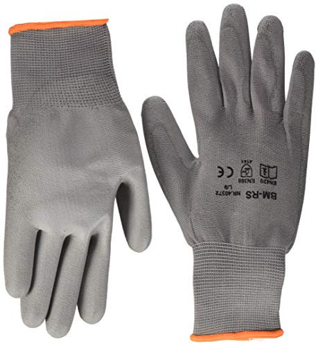 Brüder Mannesmann Arbeitshandschuhe Feinstrick Größe L, Grau