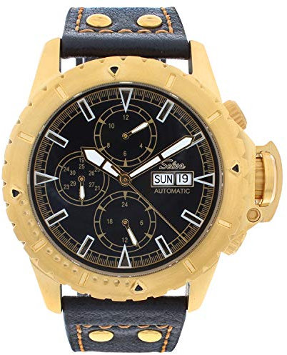 SELVA Herren-Armbanduhr ‚Vasco‘ – Automatik – Geschützte Krone – Drehbare Lünette – Geliefert Geschenkbox