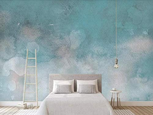 Tapete 3D Wandbild Abstraktes Blaues Aquarell Der Weinlese Fototapete 3D Effekt Vliestapete Wohnzimmer Wanddeko