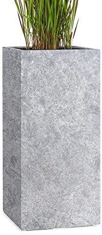 Pflanzwerk® Pflanzkübel Tower Lava Hellgrau 70x33x33cm Blumentopf *Frostbeständige Blumenkübel* *UV-Schutz* *Premium Pflanzenkübel Qualität*