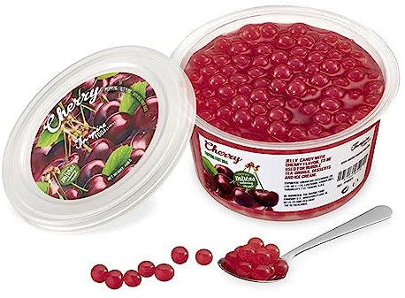 INSPIRE FOOD Bubble Tea Perles Cerise | Bubble tea, perle de tapioca pour bubble tea | 100% vegan et sans gluten, sans colorant artificiel, 450 grammes