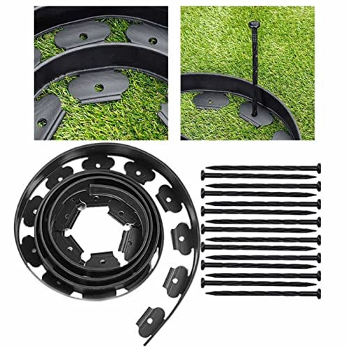 ASCENDTING Flexible Rasenkante aus Kunststoff, 6 m x 50 mm, Schwarz, kompakter Stil