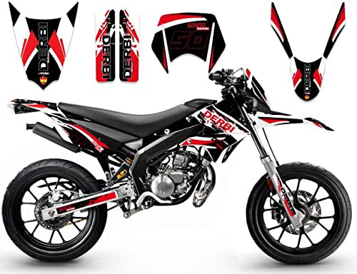 RED Dekor Aufkleber kompatibel mit DERBI Senda DRD Extreme 50 2010
