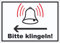 Bitte klingeln pfeil links Aufkleber A7 (74x105mm)