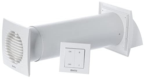 Steinberg14 MVHR Unit - Ø 100mm Single Room Heat Recovery Ventilation System with Switch - 4 inch Wall Heat Recovery Unit for Bathroom - Air Heat Exchanger with Heat Recovery up to 85%