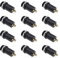 ECSiNG 12pcs 3.5mm Mini Prise Jack Stéréo Femelle avec Écrous 3.5mm Stéréo Montage sur Panneau Jack Connecteur à Souder Casque Audio Vidéo Prise 4 Pôles Plaqué Or
