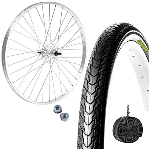 Felge hinten 26 x 1. 3/8 Aluminium/Stahl 1V + Straßenreifen schwarz 26 x 1 3/8 CityBike Holland Epoche