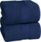 Utopia Towels - 2er Großes Badetuch mit Aufhänger - 100% gekämmte ringgesponnene Baumwolle, sehr saugfähig große Badetücher 90 x 180 cm, hochwertiges Saunatuch (Marineblau)