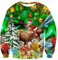 ALISISTER Herren Weihnachtspullover 3D Neuheit Dinosaurier Katze Grafik Ugly Christmas Sweater Crewneck Casual Sport Party Weihnachten Pullover Sweatshirt M