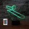 SUPERRUIDALONG 3D-Posaune Fernbedienung 16 Farben Nachtlichter Illusion Acryl LED Tischlampe Nachttischlampe Kinder Schlafzimmer Schreibtisch Dekor Geburtstag Geschenke Spielzeug für Kinder