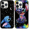 Omyzo [2 Stück Stitch Handyhülle für iPhone 13 Pro Hülle 6,1,Cute Sweet Karikatur Anime Einzigartige Lustig Ultra Dünn Matt Weich Silikon Stoßfest Kratzfest Case Schutzhülle für iPhone 13 Pro