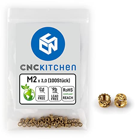 CNC Kitchen Inserts - Parent (M2x3, Geweindeeinsatz)
