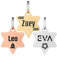 Etiquetas de identificación de mascotas, Placa de nombre personalizadas para mascotas de acero inoxidable grabada con láser, accesorio de collar personalizado para perros y gatos (Hexagrama)