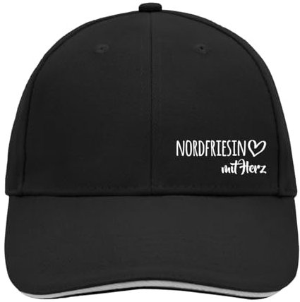 huuraa Cappy Mütze Nordfriesin mit Herz Geschenk Kappe Black/Light Grey Nordfriesin Geschenkidee