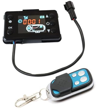 MACHSWON Car Heater LCD Switch Controller with 4 Button Remote Control For Car Diesels Air Heater 12V Black
