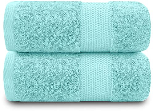 GC GAVENO CAVAILIA Extra großes Badetuch, 2-teilig, 700 g/m², Hotelqualität, ägyptische Baumwolle, extra große Handtücher, 100 x 180 cm, extra weiches Badetuch – Türkis