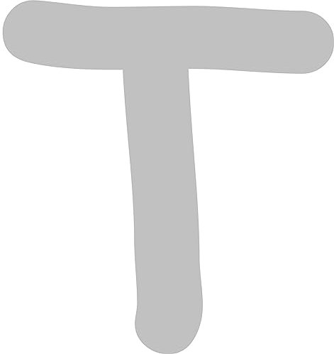 Kleckerliese Buchstaben Aufkleber 20 cm Einzel – seidenmatte Alphabet Sticker A–Z für Kinderzimmer, Wand, Tür, Möbel & Auto – selbstklebend & konturgeschnitten – T – Farbe Grau