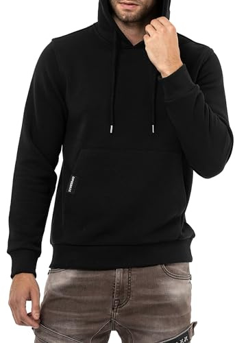 Cipo & Baxx Herren Kapuzenpullover Basic Hoodie Premium Sweatshirt Sweater CL557 Schwarz M