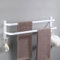 Porte-Serviettes Mural avec 2 Crochets Porte Serviettes Salle de Bain Etagères Serviette en Aluminium pour Salle de Bain et Cuisine Blanc 2 Couche 30cm