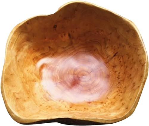 Oriental riverkit Bol de Fruits en Bois Naturel Pour un Décor Distinctif, Bol en Bois Créatif Irrégulier de Service Fait à La Main Pour Comptoir de Cuisine (25-29 cm)