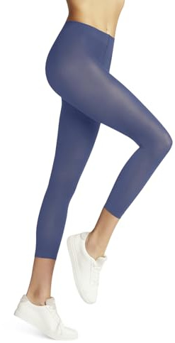FALKE Damen Leggings Pure Matt 50 DEN Capri W Le halb-Blickdicht einfarbig 1 Stück, Blau Smoky Blue 6483, M-L