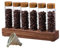 Single Dose Coffee Bean Storage Coffee Bean Tubes Coffee Bean Cellars 6Pcs Single Dose Coffee Bean Storage Tubes with Wooden Stand ＆ Funnel Airtight Sealed Glass Coffee Bean Container with Lids
