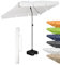 FARE Sonnenschirm Größe L rechteckig - 200 cm Durchmesser - UV-Schutz 50+ für Balkon Garten Terrasse Sommer - Titan-Finish Knickvorrichtung Drehfeststeller inkl. Tragetasche (weiss)