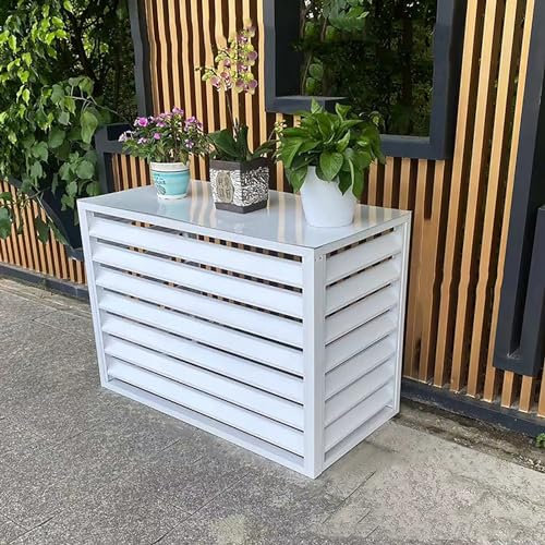 GODFSAHG Aluminium-Abdeckung für Klimaanlage und Wärmepumpe, Sichtschutzzaun, Lagerregal für Pflanzenpräsentation im Freien, Abdeckung für Klimaanlage im Freien, Schutzabdeckung für Kondens