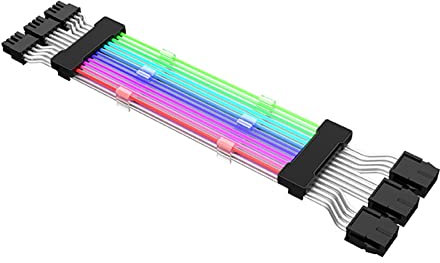 Zdprkqzvz ARGB Power Supply Extension Cable RGB 24Pin GPU Triple 8Pin Cord Motherboard Extension Cable For PC