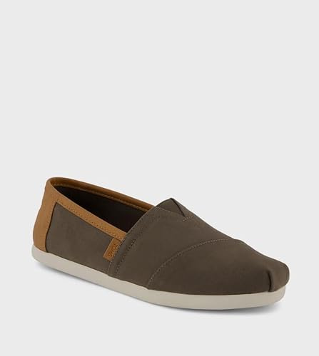 TOMS Men's Alpargata Classic Espadrille, Canteen Brushed Twill/Tan Synthetic Trim, 10
