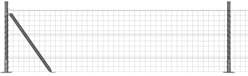 vidaXL Clôture Euro avec 13 poteaux à Bride 0.4 x 50 m en Acier galvanisé Gris | Une clôture extérieure Super résistante aux UV et Durable, idéale pour Le Jardin, comme barrière, enclos ou Panneaux d