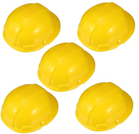 Gatuida 5 Stück Handwerkerhelm, Kinder Bauhelm Set für Kinder ab 3 Jahren, Rollenspiele, Geburtstag, Spielzeug Baustelle, gelb