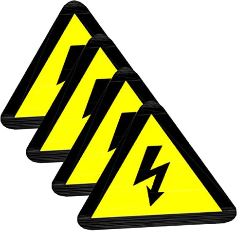 Kichvoe 20 Blatt Warnaufkleber für Elektrische Schläge Hochvolt Warnetiketten Selbstklebende Sicherheitsaufkleber für Geräte für Fabriken Baustellen