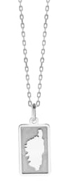 TALISMAN JEWELLERY Rechteckiger Anhänger aus 925er Silber - Insel Korsika, Korsika (10 mm x 18 mm)