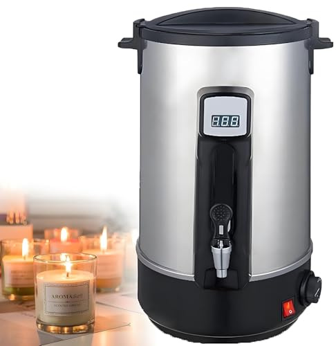 Lbxlhr Pentola per Sciogliere La Cera di Candela,Pentola per Sciogliere La Cera, Macchina Elettrica per Fare Candele con Beccuccio E Controllo della Temperatura 30 ℃ -110 ℃(30L)