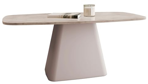 Mirjan24 Couchtisch Nelupo, Rechteckige Form, Basis aus Stahl, Kaffeetisch, Wohnzimmertische, Beistelltisch, Sofatisch, Teetisch (Cremona Cannolo, Cashmere)