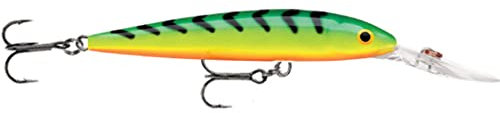 Rapala - Husky Jerk Angelköder - Widerstandsfähiges Angelzubehör - Süßwasser Spinnköder - Lauftiefe 2.4-5.7m - Fischköder 12cm, 15g - Hergestellt in Estland - Firetiger