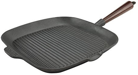 Carl Victor - Gusseisen Grillpfanne eckig 28x28 cm mit Holzgriff