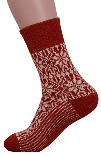 Hirsch Natur, Merino Socken Sternmuster, 100% Wolle (kbT)